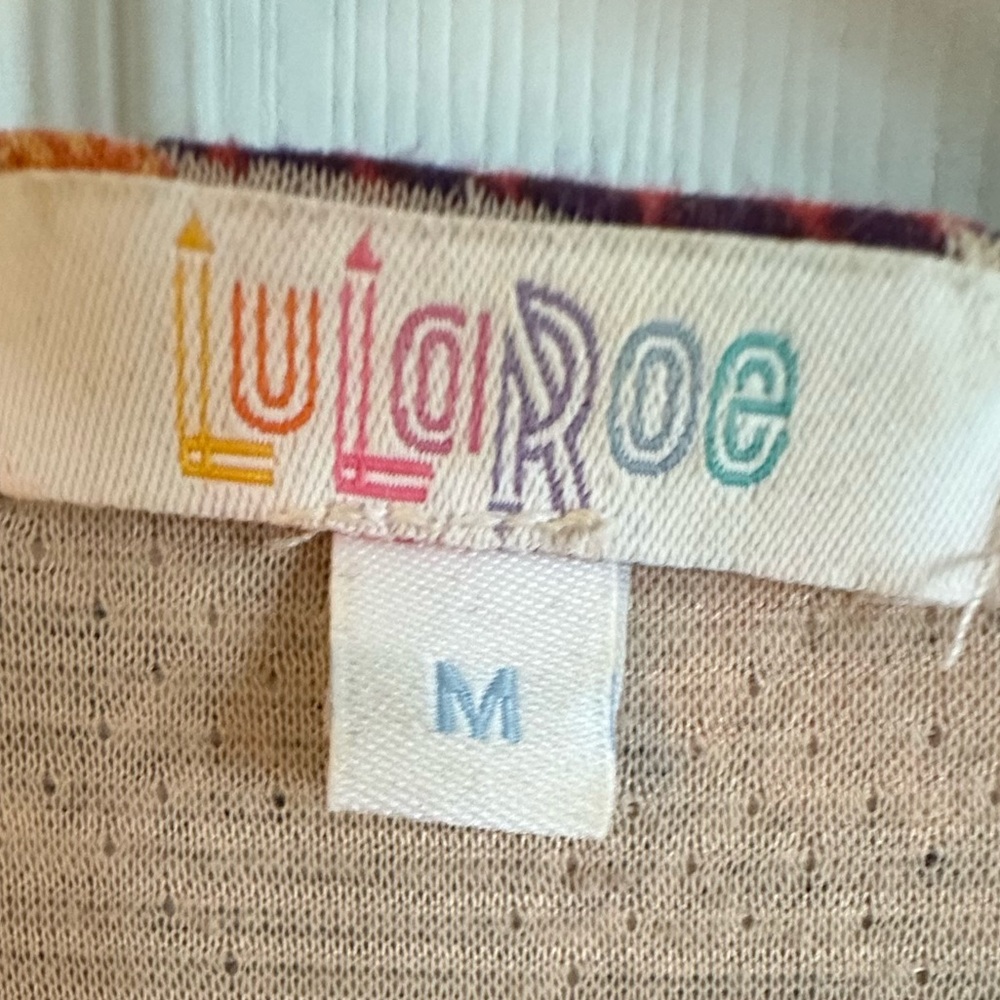 LuLaRoe Colorful Patchwork Cardigan - Size M - Picture 2 of 3